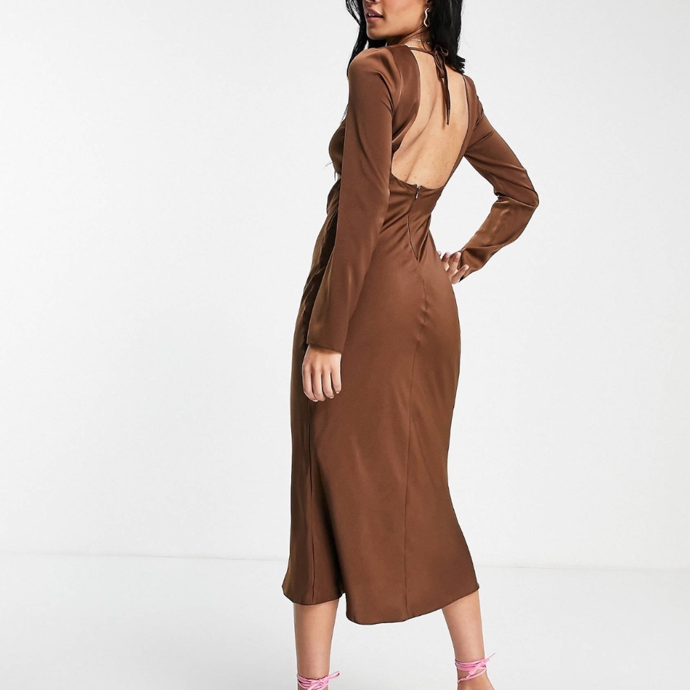 Pre-Owned Asos Design Twist Front Bias Midi Dress… - image 2